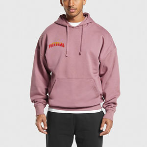 Sweats à capuche 100% coton de haute qualité pour hommes streetwear respirant confortable 500GSM sweats à capuche hip hop poids lourd pour hommes - Product Image 4