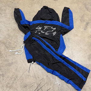 ชุดเสื้อยืดโพลีเอสเตอร์สำหรับผู้ชายชุดวิ่งกางเกงขาสั้นผ้าไนลอนแบบรูดซิปสะท้อนแสง - Product Image 6