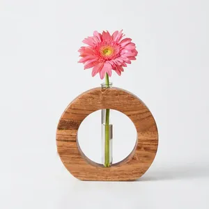 Jarrón de Madera de Mango Minimalista Hecho a Mano, Forma Irregular, Acabado Natural, Decoración Floral - Product Image 2