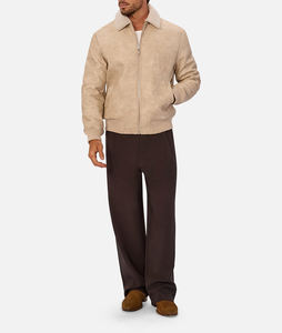 Vêtements d'extérieur en daim de luxe en gros, veste en cuir pour hommes, veste en tissu respirant à fermeture éclair de qualité supérieure avec logo personnalisé - Product Image 6