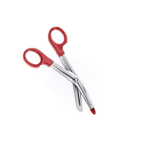 LISTER 145 mm 5.34\" Universal Scissors <b>Stainless</b> <b>Steel</b> <b>Angled</b> Side Serrated Blade Bandage Utility Scissor Plastic Handle Probe - Product Image 2