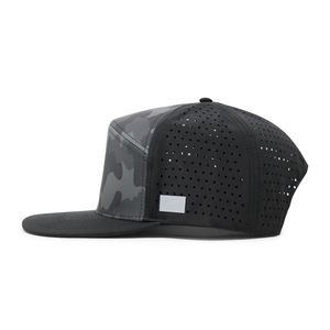 Casquette de golf imperméable Hip Hop à visière plate, camouflage, snapback, logo personnalisé, trous découpés au laser, performance en plein air, casquette de baseball en toile à 6 panneaux - Product Image 2