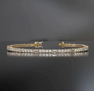 Brazalete de Tenis con Diamantes Cultivados en Laboratorio de Lujo, Chapado en Oro de 14K, Joyería Unisex Certificada para Bodas, Aniversarios y Uso Diario - Product Image 4