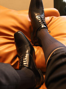 Calcetines de vestir formales clásicos de diseño elegante de alta calidad para hombre, patrón sólido, logotipo personalizado, aspecto de oficina afilado, buen precio, la mejor calidad - Product Image 5