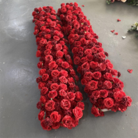 Guirlande de fleurs artificielles roses rouges en soie pour allée de mariage, décoration de toile de fond, fournitures événementielles - Grande Vente