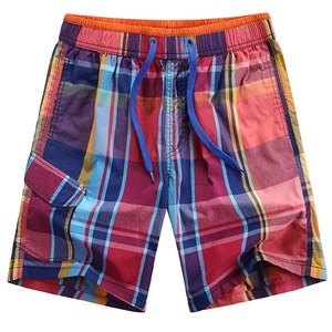 Pantalones cortos de chándal informales de cintura con cordón de secado rápido impermeables de algodón 100% de lona con estampado Floral para hombre para entrenamiento de verano - Product Image 6