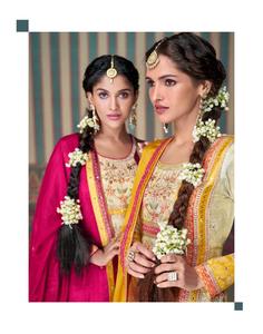 Belle vêtements attrayants vente chaude Premium Real Simmer Silk Salwar Suit & Dupatta avec broderie travail femme mode exportateur - Product Image 5