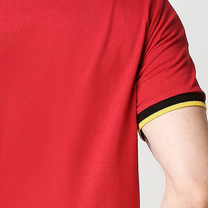 Camiseta de fitness personalizada de talla grande con cuello redondo para hombre, camiseta de manga corta de algodón con estampado sólido de microfibra, logotipo personalizado impreso - Product Image 6