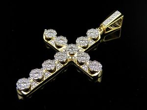 Fabuloso colgante de hip hop con Cruz de Jesús totalmente helado en moissanita de corte redondo VVs diamantes de claridad en plata de ley 925 - Product Image 3