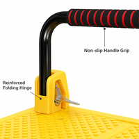 Chariot de manutention industriel pliable et silencieux à quatre roues, robuste, portable, pour entrepôt, avec plateforme, idéal pour outils et petits remorques (OEM)