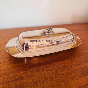 Fabricant de plat à beurre en aluminium de forme personnalisée, écologique, moderne, avec couvercle en verre, plat à beurre fait à la main - Product Image 2