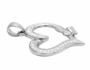 Papillon en forme de coeur Design Moissanite diamant taille ronde clouté en argent sterling 925 plaqué or bijoux fins - Product Image 3