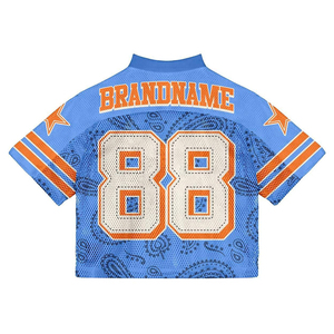 Ventes en gros de nouveaux uniformes de football américain à motif jersey, taille plus, antibactériens, respirants, à séchage rapide, manches courtes - Product Image 2