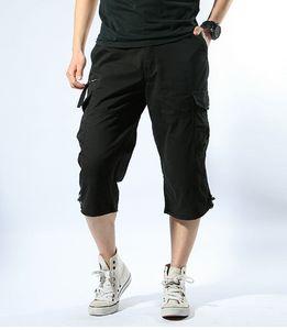 Short décontracté d'été 100% coton élastique Capri Cargo multi-poches solide tactique imperméable respirant pour hommes - Product Image 5