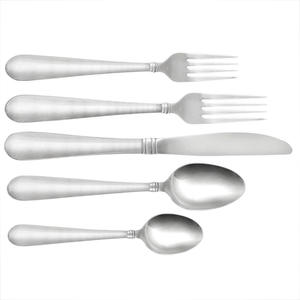 Juego de cubiertos de acero inoxidable estilo americano moderno de 5 piezas con asas delgadas en plata - Product Image 2