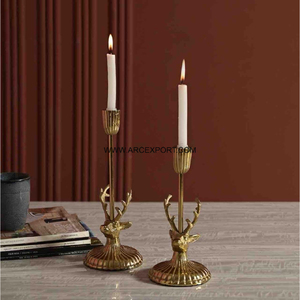 Portavelas T Light con portavelas de ciervo de lujo decorativo para el hogar de primera calidad, suministros navideños calientes, forma de estrella de Metal - Product Image 5