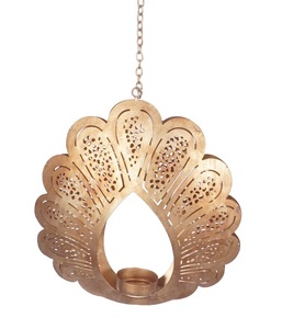 Portavelas de hierro con diseño de hoja en forma de Iotas de latón, soporte decorativo hecho a mano para Navidad y Festival, portavelas - Product Image 5