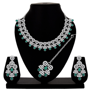 Ensemble de bijoux en argent pierre autrichienne Colorstone Colliers en alliage élégants pour elle pour un anniversaire ou une fête Cadeau pour elle! - Product Image 1