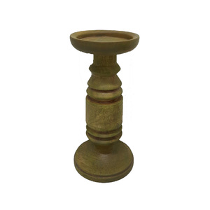 Portavelas de madera de bronce, acabado marrón para el hogar y la Navidad, decoración de iluminación de mesa hecha a mano a granel - Product Image 6