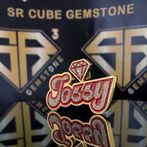 Hip Hop estilo 925 plata esterlina VVS Moissanite diamante inicial Logo encanto colgante personalizado letra número nombre hombres Iced - Product Image 1