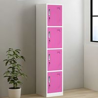 Casier de rangement métallique assemblé à 4 portes, 4 niveaux, ventilé, avec serrure électronique, durable, écologique, pour gymnases, bureaux, employés, étudiants