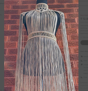 Robe, robe en macramé de villégiature, vêtements de festival, robe de plage, style boho, photographie de mariage - Product Image 2