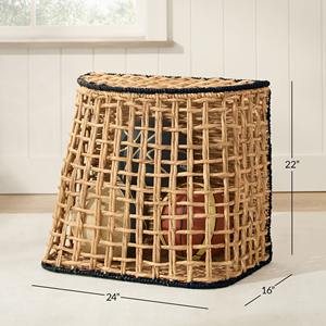 Cesta de mimbre de jacinto de agua tejida a mano para almacenamiento, cesta de regalo, venta al por mayor, ecológica, hecha en Vietnam - Product Image 6