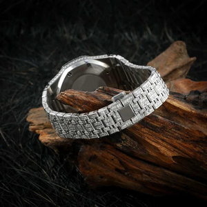 นาฬิกาฮิปฮอปประดับเพชรหรูหราออกแบบได้ตามต้องการผลิตด้วยมือผลิตด้วยเม็ดเพชรเย็น - Product Image 3