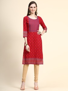 Maruti Fashion's New Exclusive Heavy Rayon Fabric Ladies Kurta / Kurti Casual Party Wear Impresión digital Indian Pakistani - Product Image 6