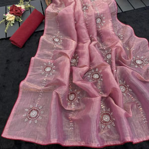 Saree de seda Kerala suave de primera calidad con hermosas lentejuelas y brocas Khatli estirables para todo el trabajo, incluido el borde de tuberías para adultos - Product Image 1