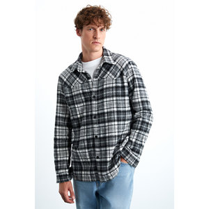 GRIMELANGE Alleni Men's Cotton <b>Shirt</b> Collar Relaxed Flannel <b>Shirt</b> - Product Image 1