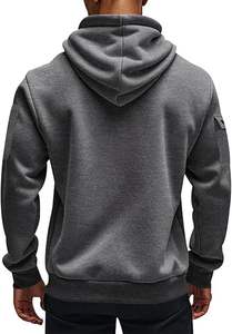 เสื้อฮู้ดผู้ชายลำลองสำหรับฤดูหนาว สีพื้น ผ้าฝ้ายฟลีซ 100% ทรงปกติ มีกระเป๋า เป็นมิตรกับสิ่งแวดล้อม แห้งเร็ว ระบายอากาศได้ดี คุณภาพสูง - Product Image 6