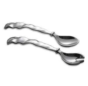 Couverts en métal en acier brillant de haute qualité Cuillère et fourchettes de service à salade sur mesure avec poignée en métal ensembles de couverts en miroir - Product Image 4