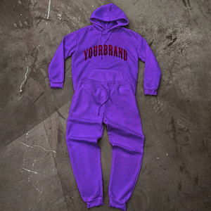 Survêtement à capuche pour homme sur mesure, 100% coton, imprimé, effet délavé au soleil, effet pulvérisé, sweat-shirt vintage, broderie appliquée, pantalon de survêtement - Product Image 4