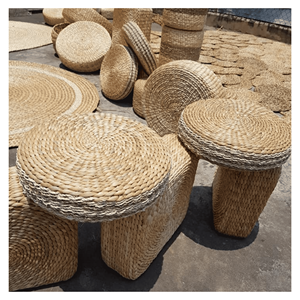 Water Hyacinth <b>Cushion</b> <b>Pad</b> Woven hyacinth seat <b>pad</b> with fabric backing for chair comfort and home décor Vietnam - Product Image 5