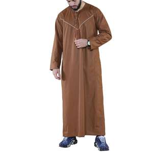 Nouveau design de qualité supérieure décontracté musulman arabe o cou manches amples Robe à manches longues Thobe vente en gros Jubba pour hommes - Product Image 3