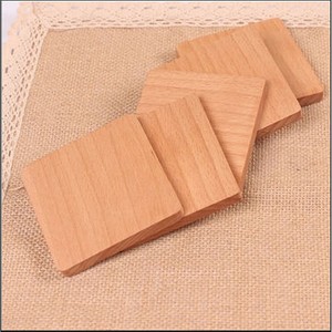 Handcrafted Wooden Square Acacia Solid Wood Coaster Set with Insulation Mat Drink Coasters and Holder - Product Image 3