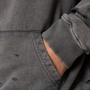 Sweat-shirts à capuche en molleton épais pour hommes, grande taille, style vintage vieilli, brodés et personnalisés, avec poches, collection automne, vente en gros - Product Image 5