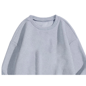 Sweat-shirt d'hiver en polaire brodé uni pour femme, écologique, respirant, coupe-vent, couleur ciel, col rond, 340g - Product Image 4