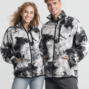 Chaqueta de Forro Polar con Cremallera Estampada OEM para Hombre y Mujer, Chaquetas de Forro Polar con Capucha Sublimadas para Hombre y Mujer - Product Image 2