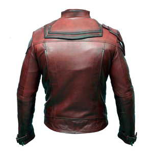 Wholesale Premium Fabric Genuine Leather Men's <b>Slim</b> <b>Fit</b> Biker <b>Jacket</b> Plus Size Waterproof Winter Fashion Outerwear OEM - Product Image 2