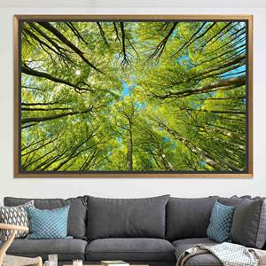 Printed Canvas Artwork: Tempered Glass Tree Canopy Wall Art,GOLD <b>FRAMED</b> CANVAS - Product Image 1
