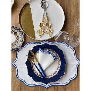 Tovaglietta blu scuro intagliato Set di 6 - Product Image 4