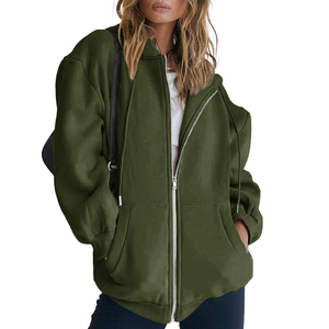 <b>Top</b> Trendy Streetwear Winter Oversized Zipper Hoodie For Women High Quality Women Zipper Hoodies In Wholesale Rate - Product Image 4