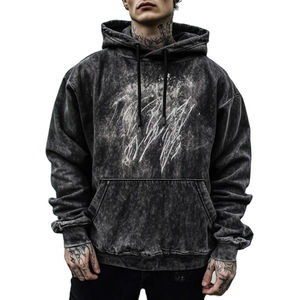 Custom Acid Wash Winter Hoodie Premium <b>Warm</b> <b>Fleece</b> Soft Fabric Comfortable Stylish Casual Streetwear Trendy Pullover Hoodie - Product Image 1
