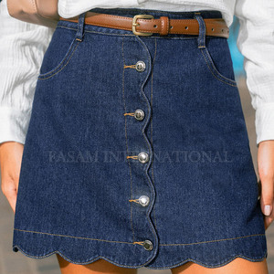 Jupes en jean pour femmes fabriquées en usine, en coton, en promotion, meilleur matériau, en stock - Product Image 3