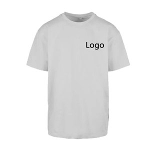 T-shirt pour homme en coton lourd de qualité supérieure, à épaules tombantes, col rond, design décontracté, logo personnalisé, blanc, pour l'automne - Product Image 1