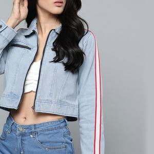 2020 nouveau Design coton à manches longues femmes en détresse veste en jean déchiré dame - Product Image 3