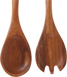 Acacia Oblong <b>Salad</b> <b>Servers</b>, 12" Long, One Pair <b>Salad</b> <b>Server</b> Utensils wooden <b>salad</b> <b>server</b> - Product Image 4