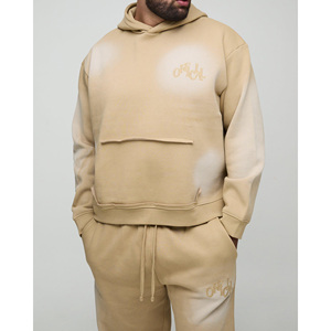 Conjunto Deportivo de Sudadera con Capucha y Pantalones Deportivos Extra Grandes para Hombre, Logotipo Personalizado, Pantalones Deportivos Anchos con Capucha, Lavado Ácido, Estampado 3D - Product Image 6